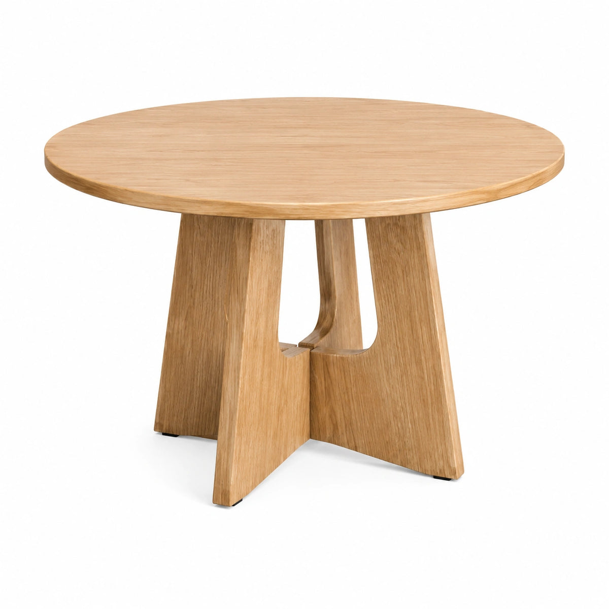 Runder Esstisch aus Holz in Naturholz, Ø 120 × 75 cm, mit Kreuzgestell