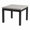 Quadratischer Gartentisch 90 x 90 x 75 cm in Grau Betonoptik mit schwarzem Metallgestell