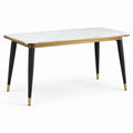 Esstisch 160 × 80 × 75 cm in Weiß/Schwarz/Gold mit Marmoroptik