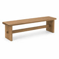 Rustikale Sitzbank aus braunem Holz, 180 × 35 × 45 cm, mit Querstrebe