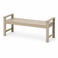 Moderne Gartenbank aus Metall mit Armlehnen, Beige, 150 × 60 × 85 cm