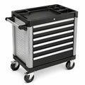 Werkzeugwagen mit 7 Schubladen, 70 × 45 × 95 cm, Schwarz/Silber