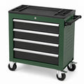 Stahl-Werkzeugwagen 76 x 46 x 96 cm mit 5 Schubladen, Rollen und Seitengriff, Grün/Schwarz/Silber